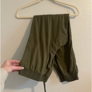 Women’s dressy joggers. Size large. Soft material. Olive green color.